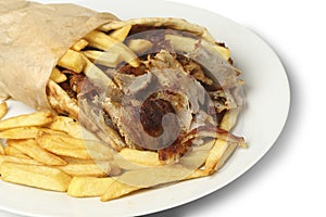 Gyros pita on dish