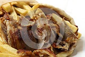 Gyros pita on dish