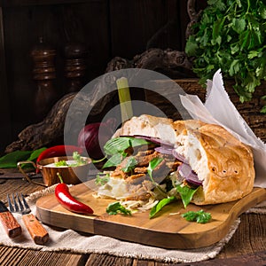 Gyros pita with wild garlic