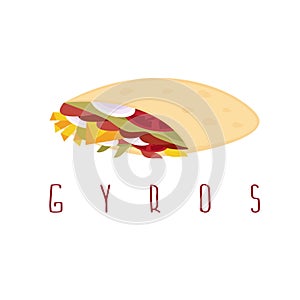 Gyros shawarma doner kabob design template