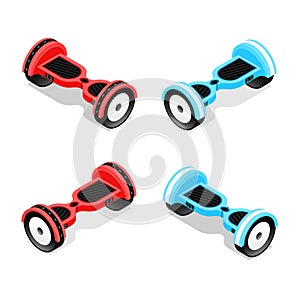 Gyroscooter Set Isometric View. Vector