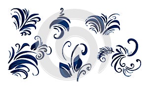 gzel blue flower set style ornamental
