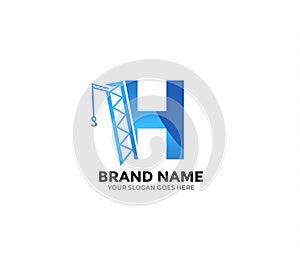 H construction Logo Design Concept