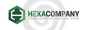 H Hexa Flat Logo Design photo