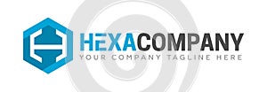 H Hexa Vector Logo Template photo