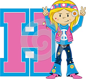 H is for Hippie Cartoon Character