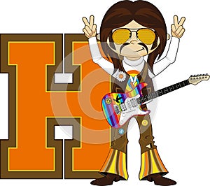 H is for Hippie Cartoon Character