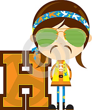 H is for Hippie Illustration