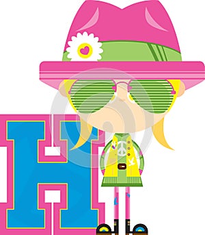 H is for Hippie Illustration