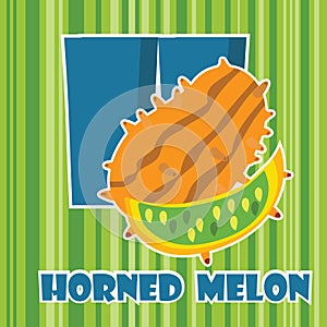 h for horned melon. Vector illustration decorative design