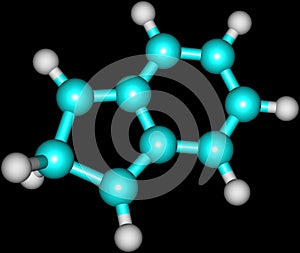2H-indene molecular structure on black background photo