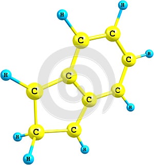2H-indene molecular structure on white background photo