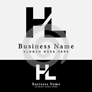 H, L, HL letter Logo Design. Alphabet HL initial logo vector Illustration