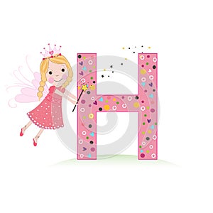 H letter with a cute fairy tale