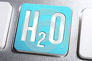 H2O Chemical Formula For Water On A Keyboard Button