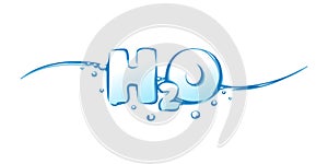 H2O vector illustration. Chemical formula of water