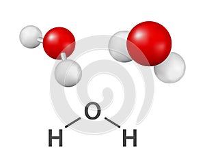 H2o water molecule 3d icon