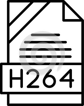 H.264 Outline Vector Icon