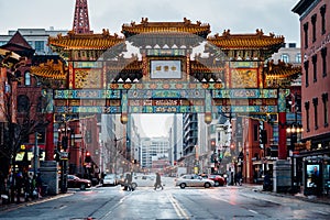 H Street and the Friendship Arch, in Chinatown, Washington, DC