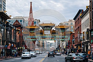 H Street and the Friendship Arch, in Chinatown, Washington, DC