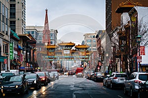 H Street and the Friendship Arch, in Chinatown, Washington, DC