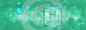 H symbol. Hydrogen chemical element