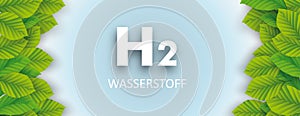H2 Wasserstoff Green Leaves White Header