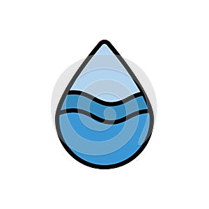 H20, water icon. Simple color with outline vector elements of aqua icons for ui and ux, website or mobile application