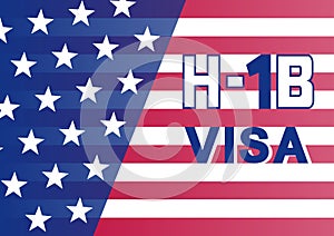 H1b Visa USA background, temporary work visa for foreign skilled workers in specialty occupation. Business vector