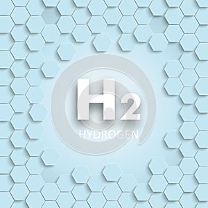 H2 Hydrogen Blue Hexagon Structure