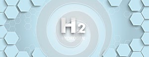 H2 Hydrogen Blue Hexagon Structure Header 2