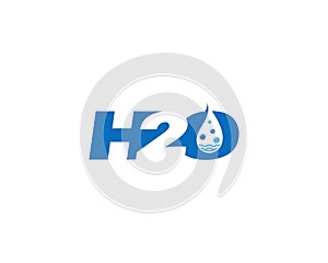 H2o or H20 Letter Water Bubble Logo Design
