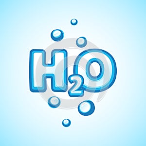 H2O vector logo. Chemical formula of water