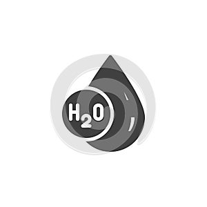 H2O water drop vector icon