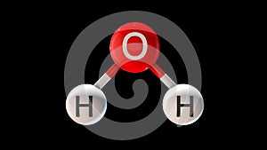 H2O or Water Structure 3D Illustration