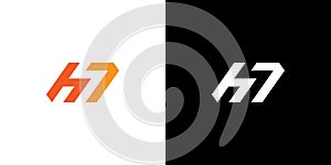 h7 letter number logo design, h7 monogram, initial h7 logo, h7 logo, icon, vector