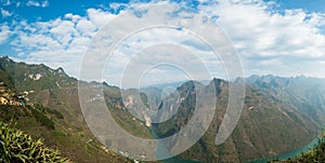 Ha Giang landscape with Nho Que river between mountains in Ha Giang , Vietnam.