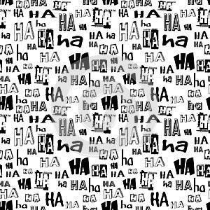 HA HA laugh seamless pattern. LOL LMAO Vector Funny letters background for joke, prank, comadeian. print, card or web seamless gra