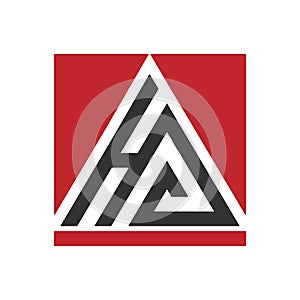 HA letters logo monogram icon design. HA logo black and red color logo. AH logo design photo