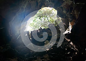 Ha long Bay, Vietnam - June 10, 2019: Cave in Ha Long Bay,Vietnam. tourist attractions very popular in northern Vietnam