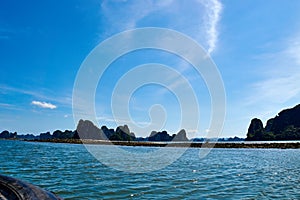 Ha long Bay, Vietnam - June 10, 2019: View over Ha Long Bay,Vietnam. tourist attractions very popular in northern Vietnam