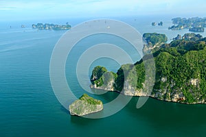 Ha Long Bay view from above, fisher farm in Halong bay