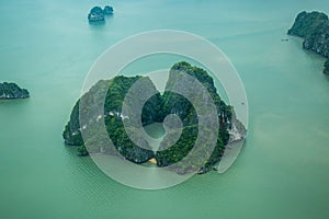 Ha Long Bay view from above, the most beautiful bay on the world