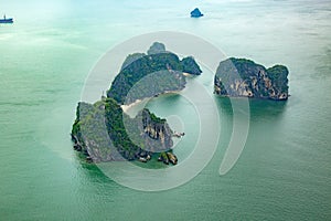 Ha Long Bay view from above, the most beautiful bay on the world