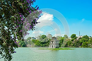 Hoan Kiem lake in Hanoi photo