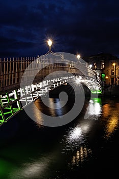 The Ha`Penny Bridge in Dublin, Ireland