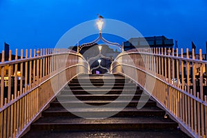 Ha'penny Bridge in Dublin, Ireland.