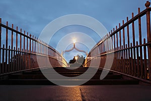 Ha'penny Bridge at night.