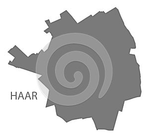 Haar German city map grey illustration silhouette shape