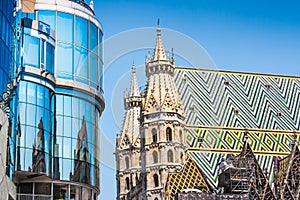 Haas Haus with St. Stephen's Cathedral in Vienna, Austria photo